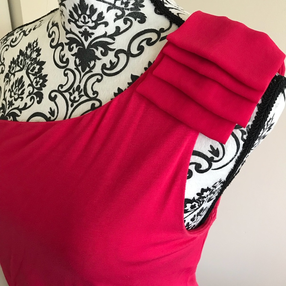 One Shoulder Cerise Dress